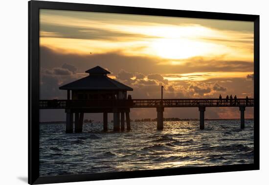 Fishing Pier Fort Myers Beach at Sunset-Philippe Hugonnard-Framed Photographic Print