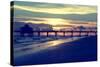 Fishing Pier Fort Myers Beach at Sunset-Philippe Hugonnard-Stretched Canvas