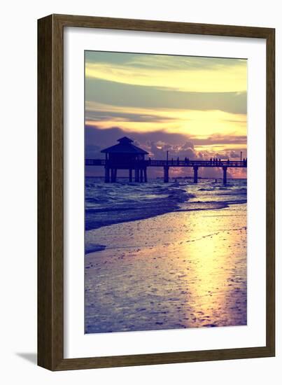 Fishing Pier Fort Myers Beach at Sunset-Philippe Hugonnard-Framed Photographic Print