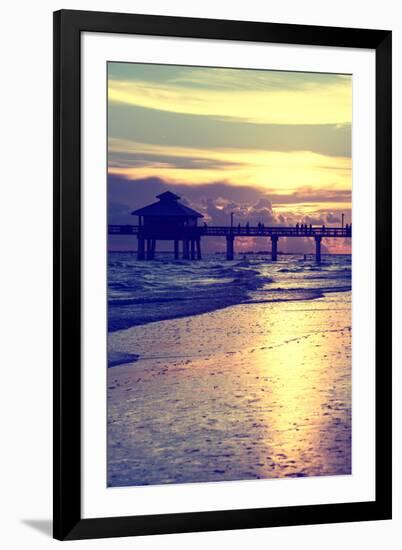 Fishing Pier Fort Myers Beach at Sunset-Philippe Hugonnard-Framed Photographic Print