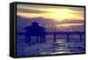 Fishing Pier Fort Myers Beach at Sunset-Philippe Hugonnard-Framed Stretched Canvas