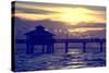 Fishing Pier Fort Myers Beach at Sunset-Philippe Hugonnard-Stretched Canvas