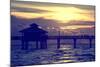 Fishing Pier Fort Myers Beach at Sunset-Philippe Hugonnard-Mounted Photographic Print