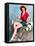 Fishing Pin-Up and Dog c1940s-Walt Otto-Framed Stretched Canvas