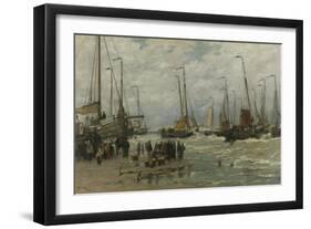 Fishing Pinks in Breaking Waves, C.1875-85-Hendrik William Mesdag-Framed Giclee Print