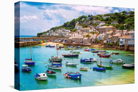 Fishing Port of Mousehole Village, Cornwall, England-Xantana-Stretched Canvas