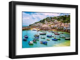 Fishing Port of Mousehole Village, Cornwall, England-Xantana-Framed Photographic Print