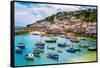 Fishing Port of Mousehole Village, Cornwall, England-Xantana-Framed Stretched Canvas