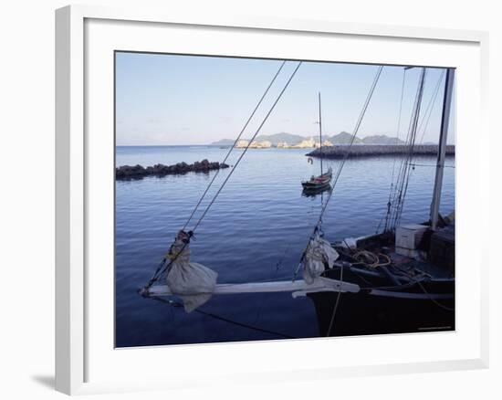 Fishing Port, West Coast, Island of La Digue, Seychelles, Indian Ocean, Africa-Bruno Barbier-Framed Photographic Print