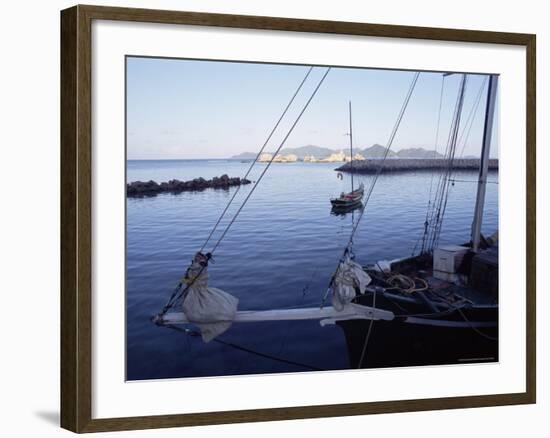 Fishing Port, West Coast, Island of La Digue, Seychelles, Indian Ocean, Africa-Bruno Barbier-Framed Photographic Print