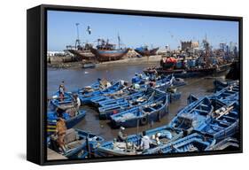Fishing Port with Traditional Boats in Front of the Old Fort-Stuart Black-Framed Stretched Canvas