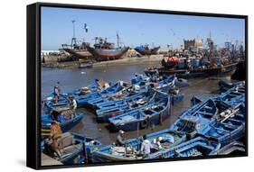 Fishing Port with Traditional Boats in Front of the Old Fort-Stuart Black-Framed Stretched Canvas