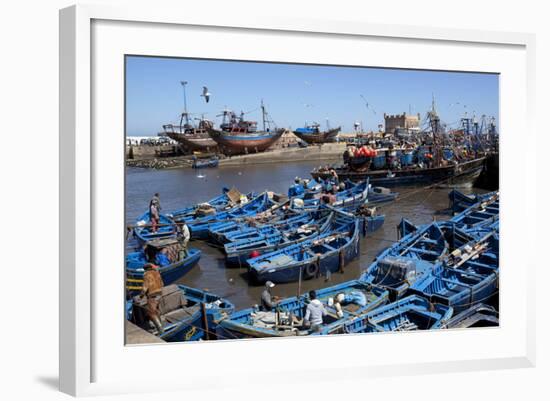 Fishing Port with Traditional Boats in Front of the Old Fort-Stuart Black-Framed Photographic Print