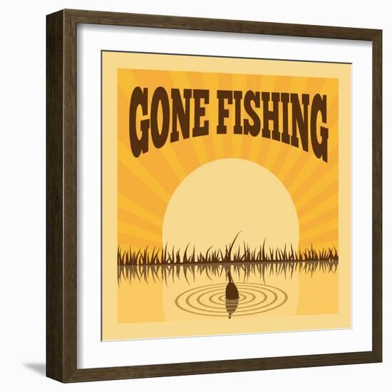 Fishing Poster-Macrovector-Framed Art Print