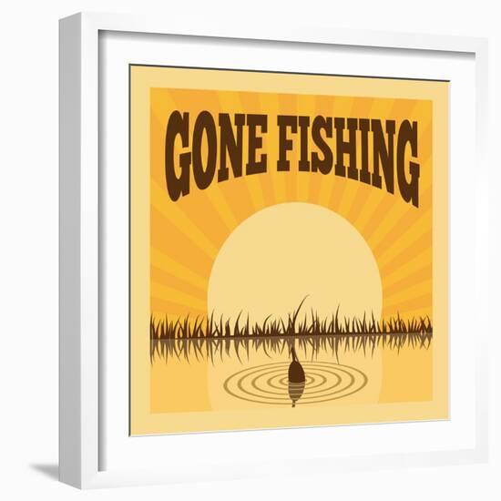 Fishing Poster-Macrovector-Framed Art Print