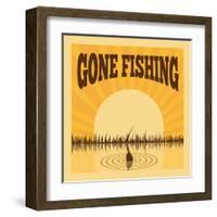 Fishing Poster-Macrovector-Framed Art Print