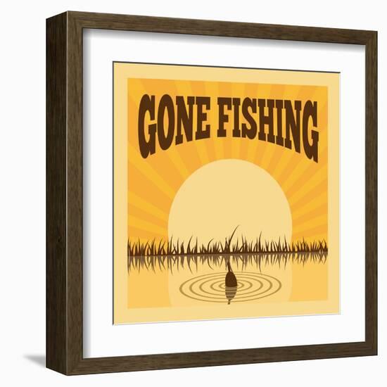 Fishing Poster-Macrovector-Framed Art Print