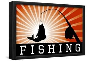 Fishing Red Sports Poster Print-null-Framed Poster