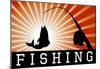 Fishing Red Sports Poster Print-null-Mounted Poster