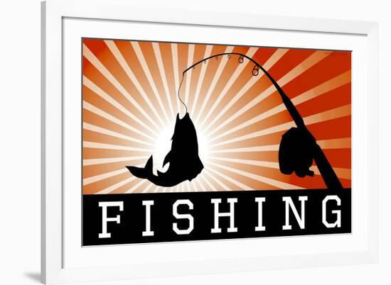 Fishing Red Sports-null-Framed Art Print