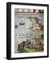 Fishing Scene and Preparing Fish at Port City of Cadiz-Jan Janssonius-Framed Giclee Print