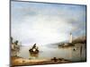 Fishing Scene near Cowes Castle (England). Oil on Canvas by Sir Augustus Wall Callcott (1779-1844).-Augustus Wall Callcott-Mounted Giclee Print
