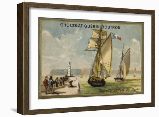 Fishing Schooner Leaving Port-null-Framed Giclee Print