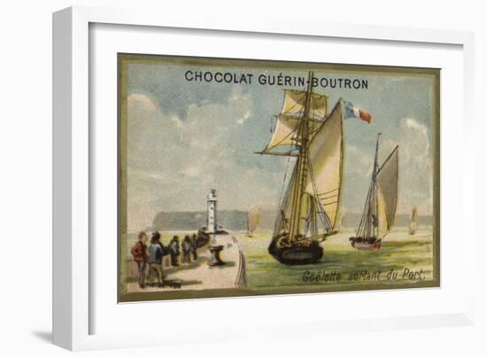 Fishing Schooner Leaving Port-null-Framed Giclee Print