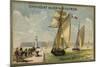 Fishing Schooner Leaving Port-null-Mounted Giclee Print