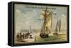 Fishing Schooner Leaving Port-null-Framed Stretched Canvas