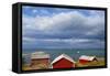 Fishing Sheds, Kjerringoy, Nordland, Norway, Scandinavia, Europe-Doug Pearson-Framed Stretched Canvas