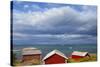 Fishing Sheds, Kjerringoy, Nordland, Norway, Scandinavia, Europe-Doug Pearson-Stretched Canvas