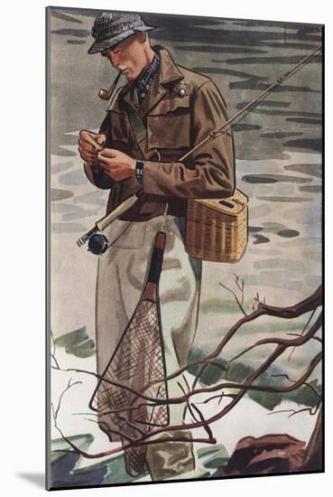 Fishing Smoking Pipes Cigarettes Smoking, USA, 1930-null-Mounted Giclee Print