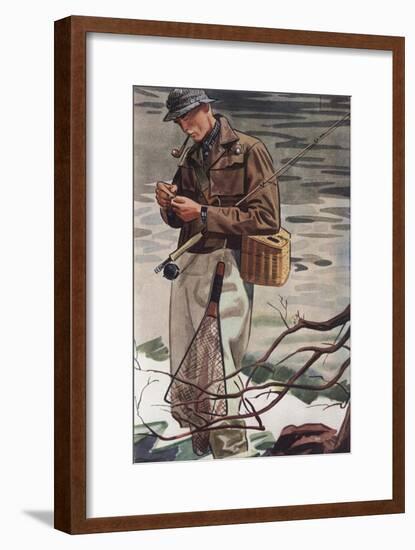 Fishing Smoking Pipes Cigarettes Smoking, USA, 1930-null-Framed Giclee Print