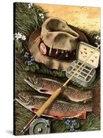 "Fishing Still Life," April 15, 1944-John Atherton-Stretched Canvas