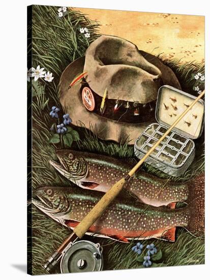 "Fishing Still Life," April 15, 1944-John Atherton-Stretched Canvas