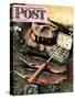 "Fishing Still Life," Saturday Evening Post Cover, April 15, 1944-John Atherton-Stretched Canvas