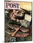 "Fishing Still Life," Saturday Evening Post Cover, April 15, 1944-John Atherton-Mounted Premium Giclee Print