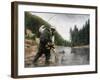 Fishing the Gallatin-Kevin Daniel-Framed Giclee Print