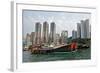 Fishing Trawlers at Anchor in Aberdeen Harbor, Hong Kong-Richard Wright-Framed Photographic Print