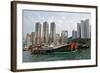 Fishing Trawlers at Anchor in Aberdeen Harbor, Hong Kong-Richard Wright-Framed Photographic Print