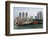 Fishing Trawlers at Anchor in Aberdeen Harbor, Hong Kong-Richard Wright-Framed Photographic Print