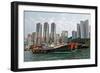 Fishing Trawlers at Anchor in Aberdeen Harbor, Hong Kong-Richard Wright-Framed Photographic Print