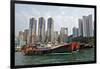 Fishing Trawlers at Anchor in Aberdeen Harbor, Hong Kong-Richard Wright-Framed Photographic Print