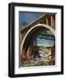 "Fishing Under Bridge," June 12, 1948-John Atherton-Framed Giclee Print