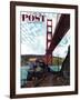 "Fishing Under the Golden Gate" Saturday Evening Post Cover, November 16, 1957-John Falter-Framed Giclee Print