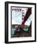 "Fishing Under the Golden Gate" Saturday Evening Post Cover, November 16, 1957-John Falter-Framed Giclee Print