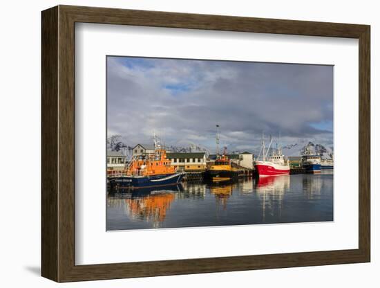 Fishing Vessel in Harbor at Hofn, Iceland-Chuck Haney-Framed Photographic Print