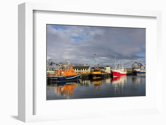 Fishing Vessel in Harbor at Hofn, Iceland-Chuck Haney-Framed Photographic Print