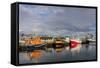 Fishing Vessel in Harbor at Hofn, Iceland-Chuck Haney-Framed Stretched Canvas
